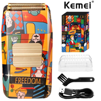 Kemei KM-1102H Fashion Men'S Electric Shaver Usb Charging Electric Shaver For Men Personalized Graffiti Hair Shaving Machine