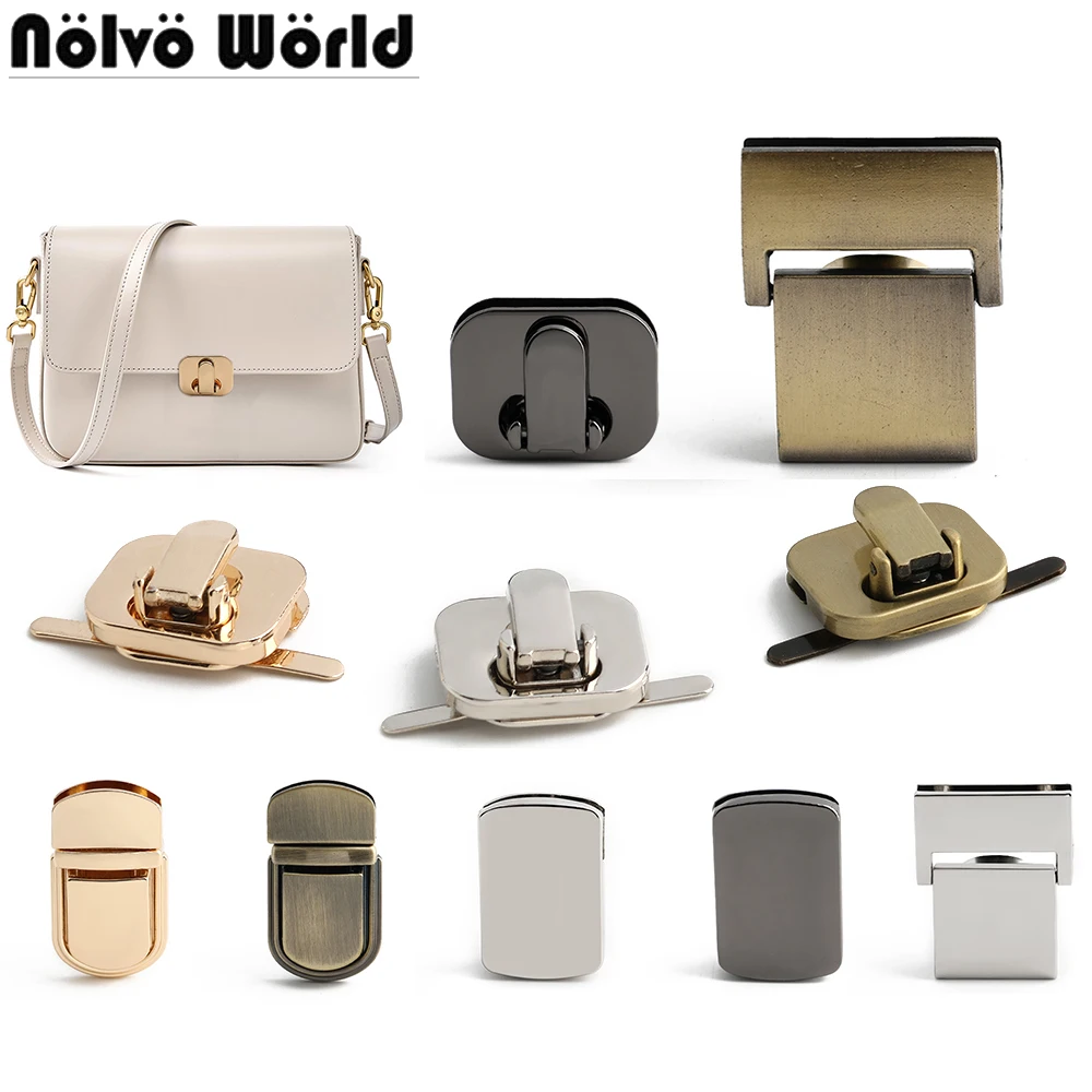 5/15/30Sets Square Bag Magnetic Button Lock Clasp For Purse Handbag Snap Buckle Hook Pushed Lock Replacement Closure Accessories
