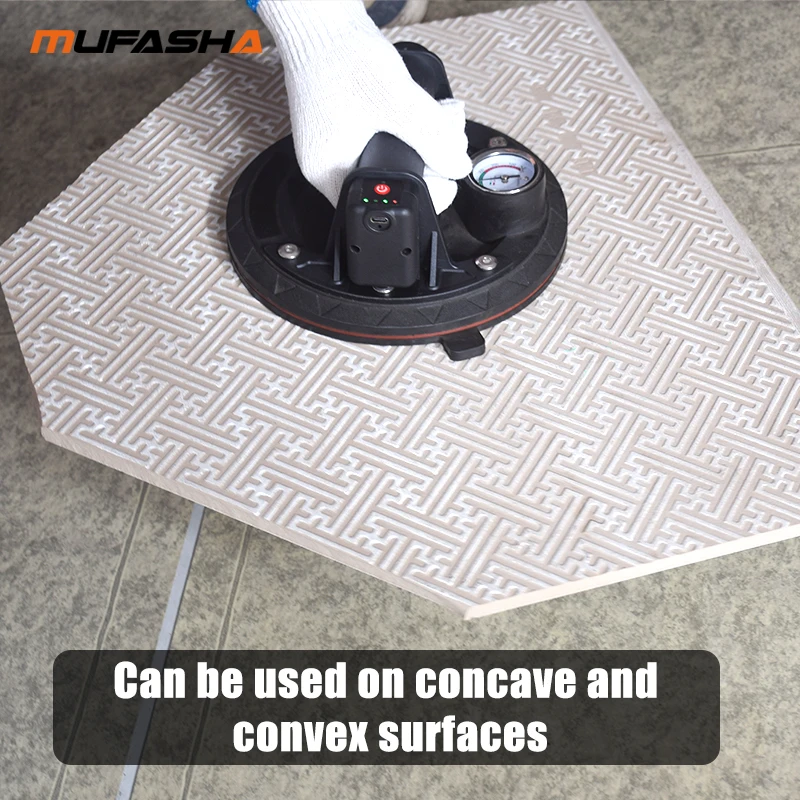 MUFASHA-Electric Vacuum Suction Cup Rough Surfaces Glass Tile, Rock Board, Visible Pressure Gauge, 8\