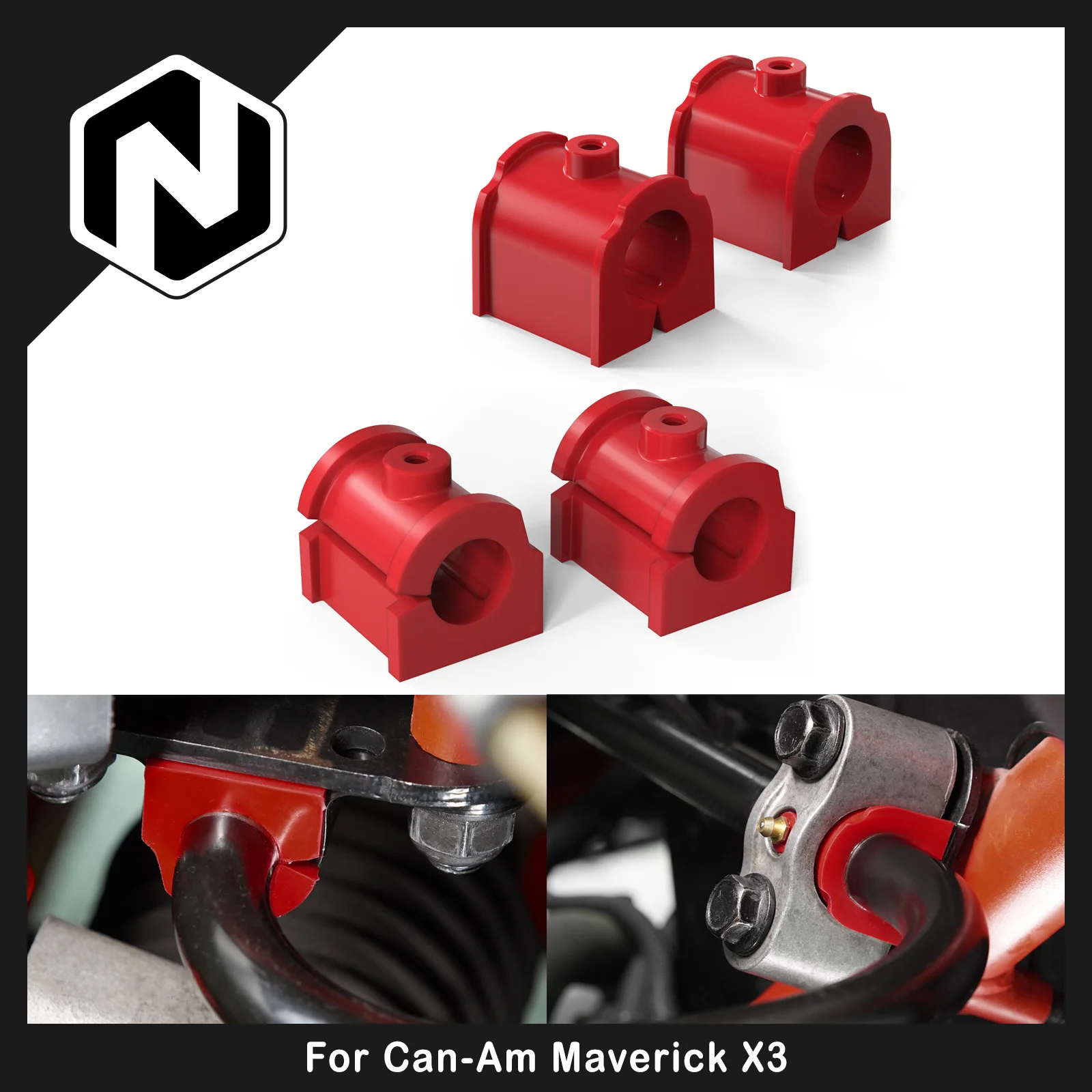 NICECNC For Can Am Maverick X3 2017-2024 95A Polyurethane Bushings Front & Rear Sway Bar Bushing Link Kit Maverick X3 Turbo R