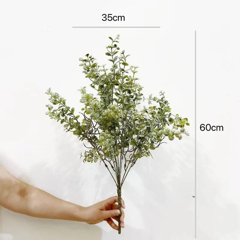 Lebensechte 9-köpfe künstliche kleine Blätter Eukalyptus Retro gefälschte Blumen langer Zweig für Zimmer Hochzeit ländliche Außendekoration – Detail 4