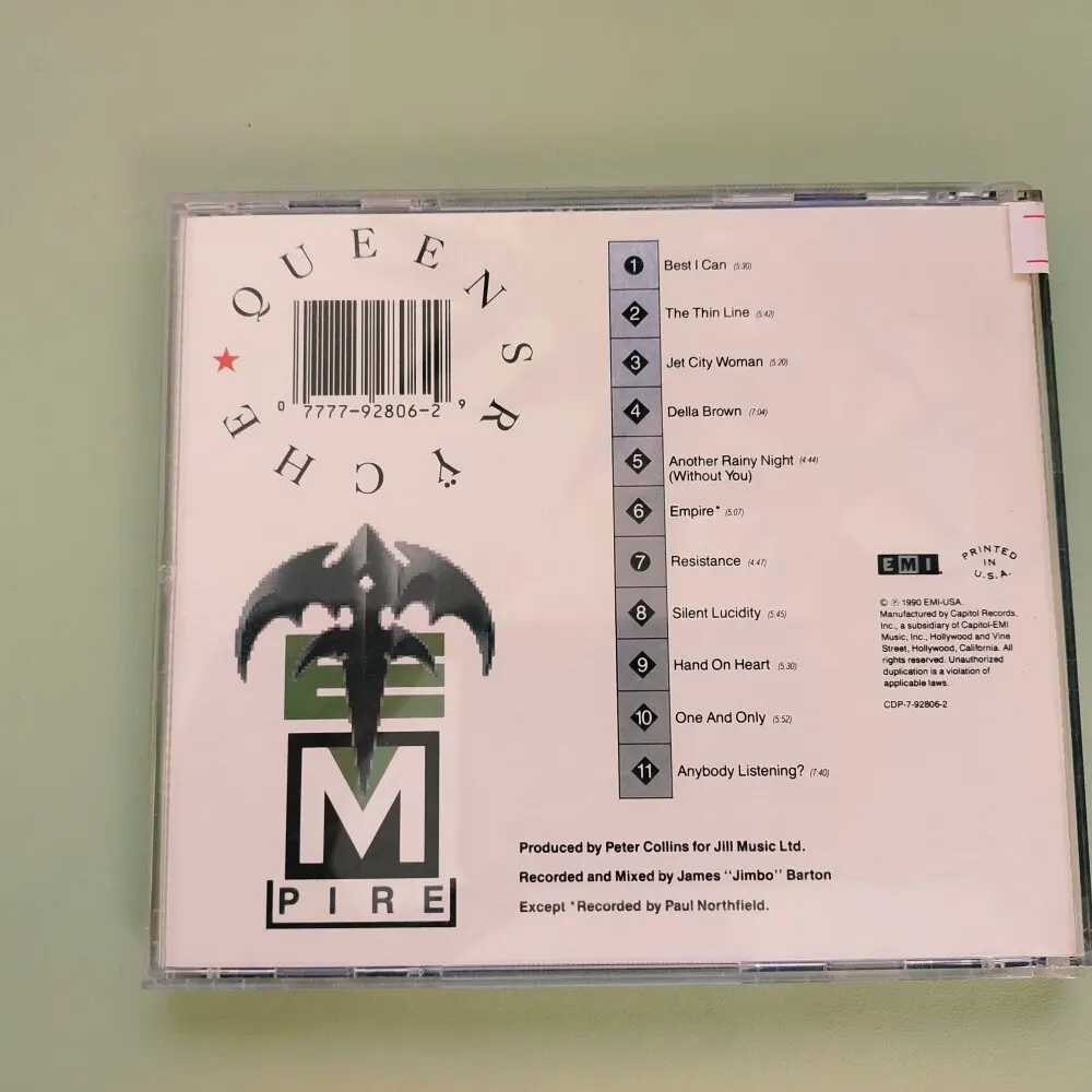 Queensrÿche Empire US Edition Vinyl LP CD Album Progressive Metal Hard Rock Classic