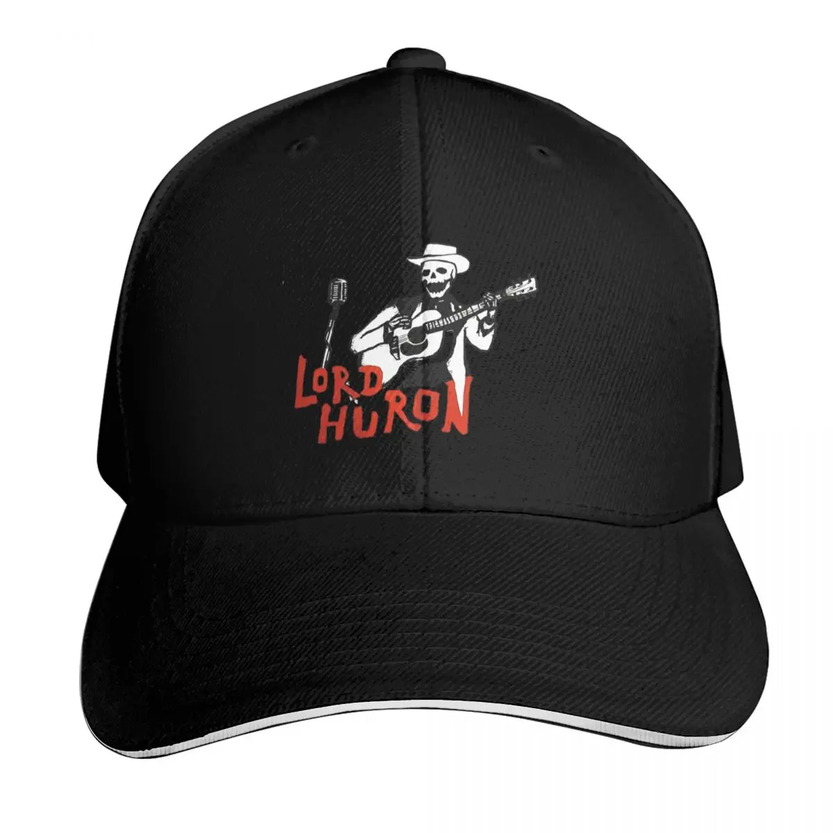 Top Popular Lord Huron Singing Rockabilly Skeleton Men's Tshirt Size S to 2XL Baseball Cap Golf Baseball Men Women's