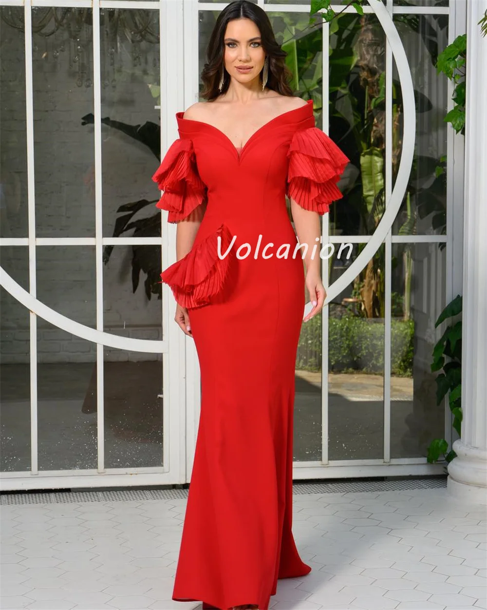 Customized Sizes Available Matching Jersey Ruched Draped Mermaid Off-the-shoulder V-neck Long Dresses Bespoke Occasion Dresses