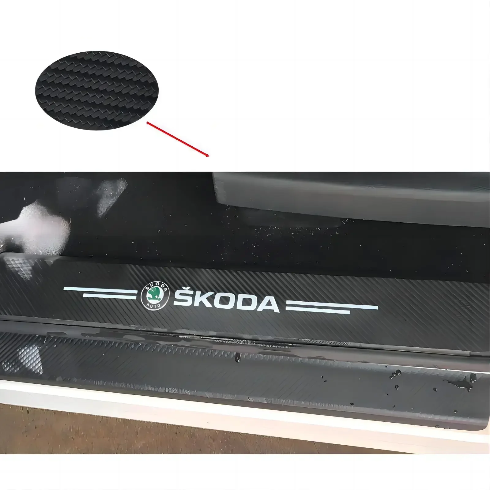 4Pc Car Threshold Protector Door Sill Cover Sticker For Skoda Superb Octavia MK2 MK3 2 3 A5 A7 Fabia VRS Karoq Kodiaq Rapid Yeti