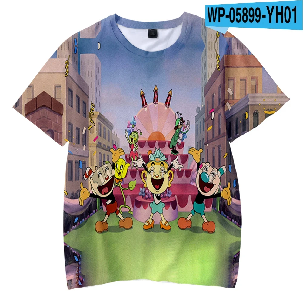The Cuphead Show T Shirt  3D Print T-shirt Men Woman Short Sleeve Kids T Shirts Streetwear Harajuku Unisex Clothing