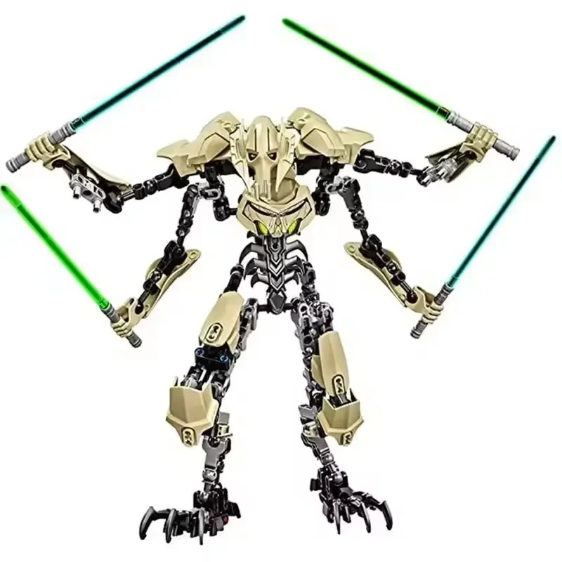 183 pçs ksz714 estrela figura de ação brinquedo anime robô geral grave com sabre de luz punho arma combate modelo blocos de construção presentes
