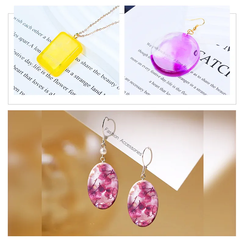 diyCrystal Glue Three-Dimensional Patch Pendant Earrings Mold Round Square Five-Pointed Star Moon Heart-Shaped Eardrops