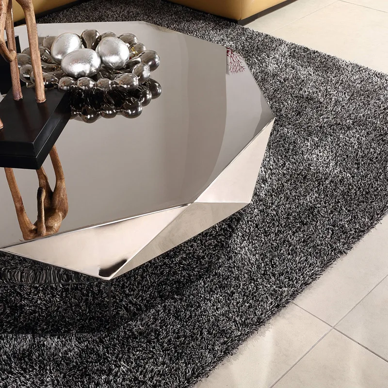 طاولة قهوة ماسية من الفولاذ المقاوم للصدأ، فندق غرفة المعيشة على الموضة الإبداعية الحديثة