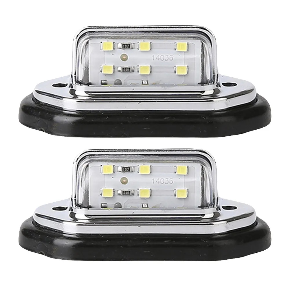 

2pcs Universal Led License Plate High Brightness Rear Side Marker Lights Durable Auto Light Bulbs Vehicle Universal Fit Easy