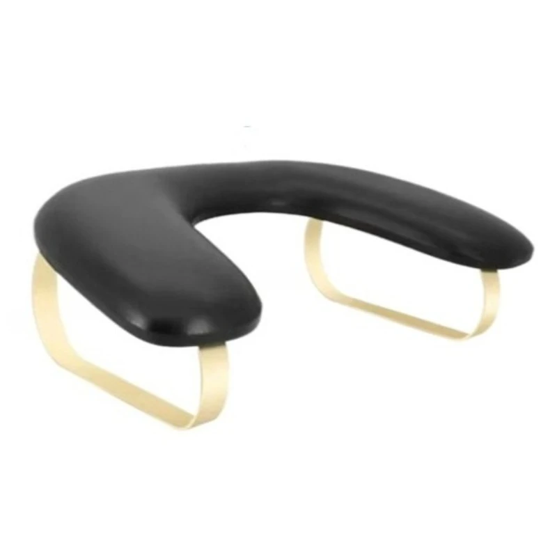 Stylish U-Shape Manicure Pillow - PU Leather with Soft Armrest for Nail Care Salons