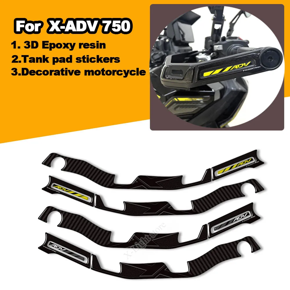For Honda X-ADV XADV X ADV 750 Adventure 2021-2025 3D resin Motorcycle Tank pad stickers handguard shell windscreen decals kit