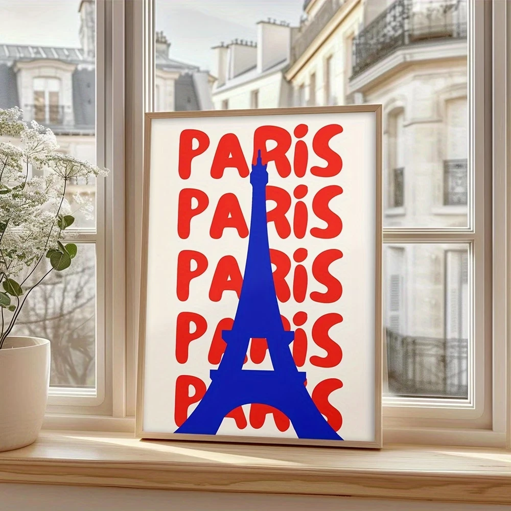 Modern,Nordic  Eiffel Tower Urban Colors Wall Art Print Canvas Painting Poster Picture For Living Room,Bedroom Home Decor