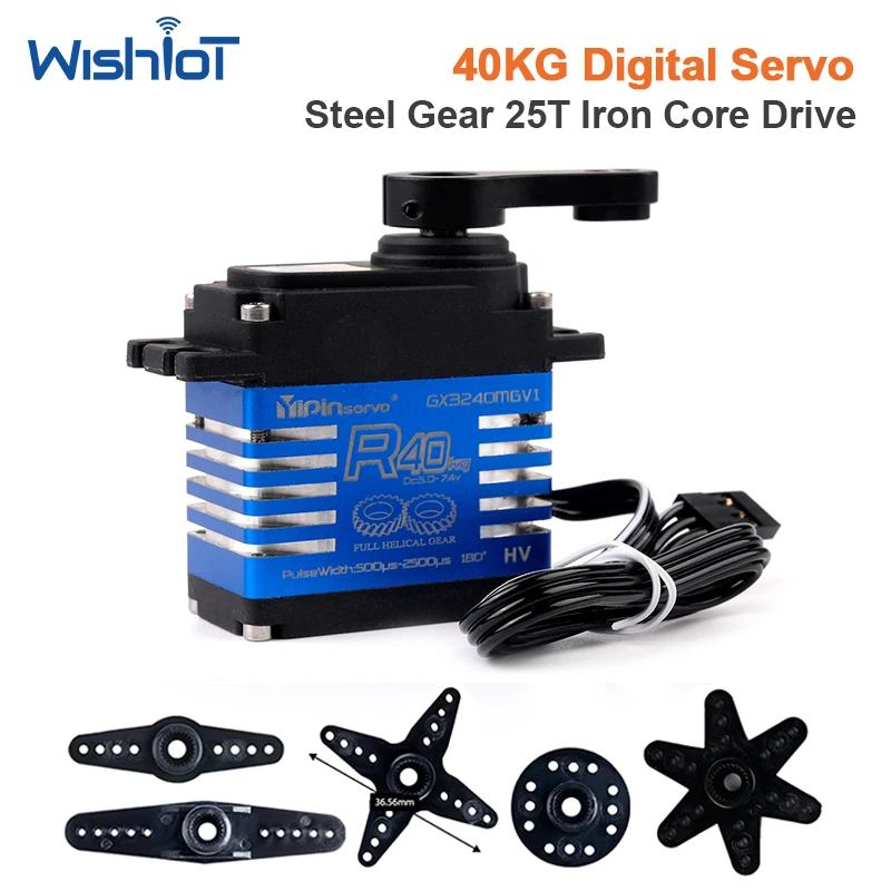 40KG Digital Servo Motor YP3240SMG Ip68 High Torque Semi-metal 180 Degree Angle-Controlled for 1:8 1:10 TRX6 Scx10 RC Crawler