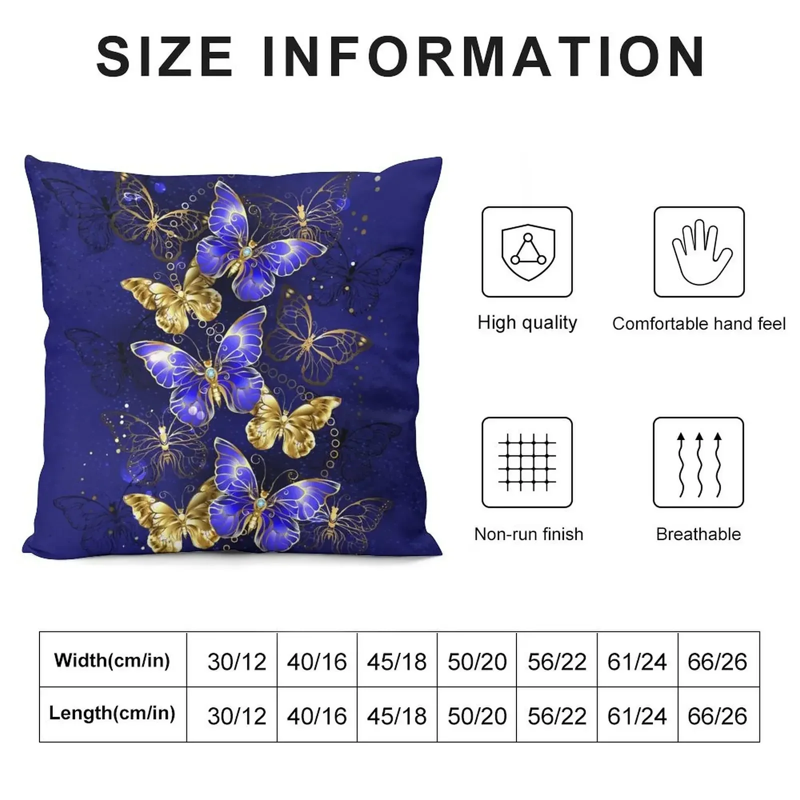 Composition with Sapphire Butterflies Throw Pillow pillowcases for sofa cushions Pillows Aesthetic pillow