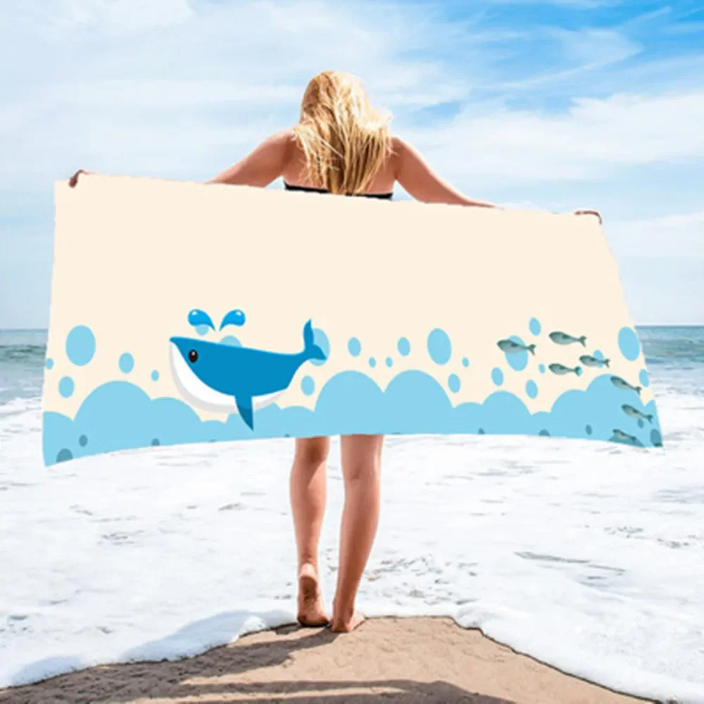 

Summer Sea Animal Beach Towel Outdoor Quick Drying Bath Towel Swimming Surf Travel Sunscreen Shawl Lounge Blanket Women Men Gift