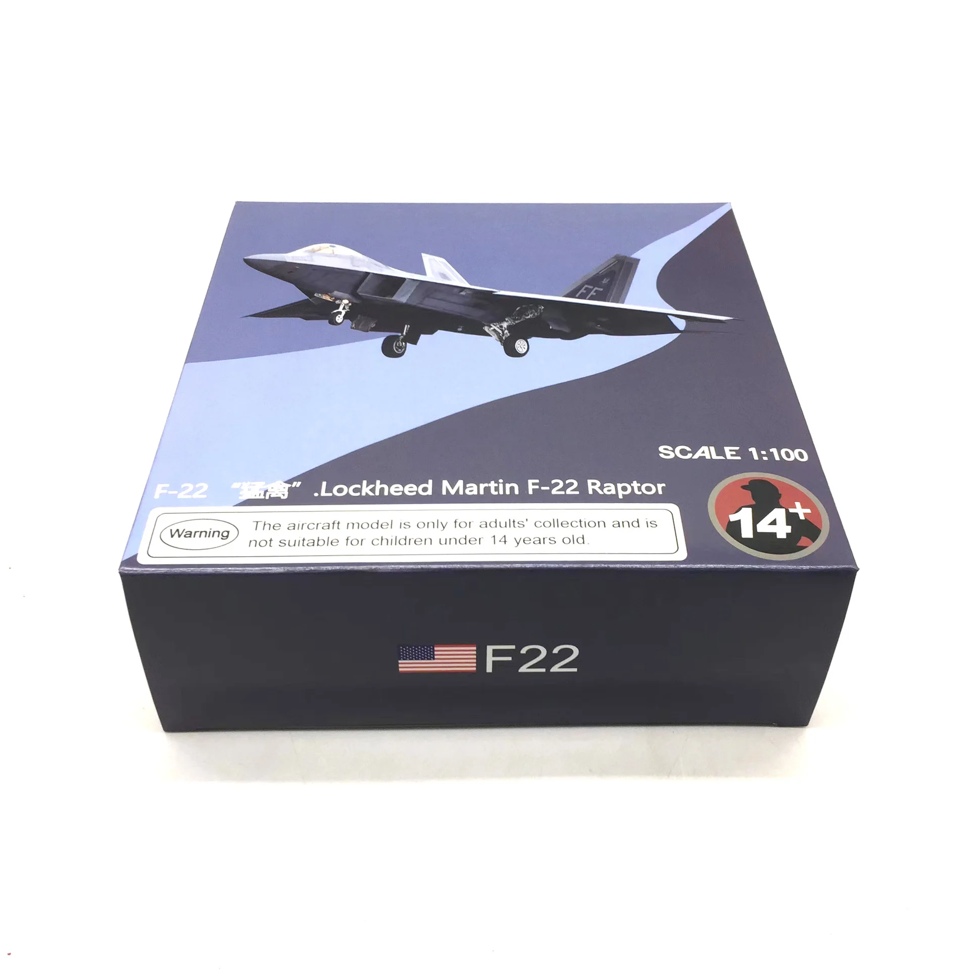 1/100th Die-Cast American F-22 Fighter Raptor Plane Aircraft Model Keepsake Raptor Aircraft Diecast Model W/ Stand Kids Gift