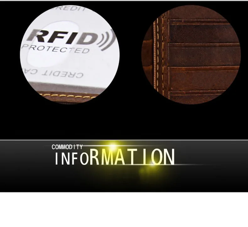 Name Angepasst Männer RFID Brieftaschen Hohe Qualität Echtes Leder Retro Männlichen Münzfach Karte Halter Geld Tasche Männer Geldbörsen Für Geschenk – Detail 7