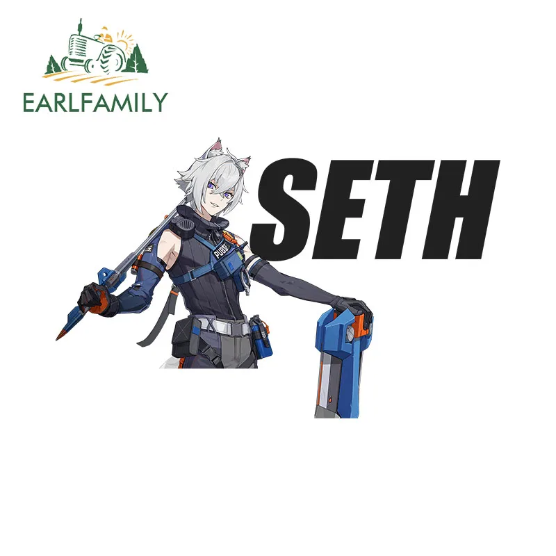 

EARLFAMILY 13cm x 8.2 Seth Lowellcm Peek Car Stickers Fanart Game Zenless Zone Zero Decal Funny Windows Trunk Car Accessories