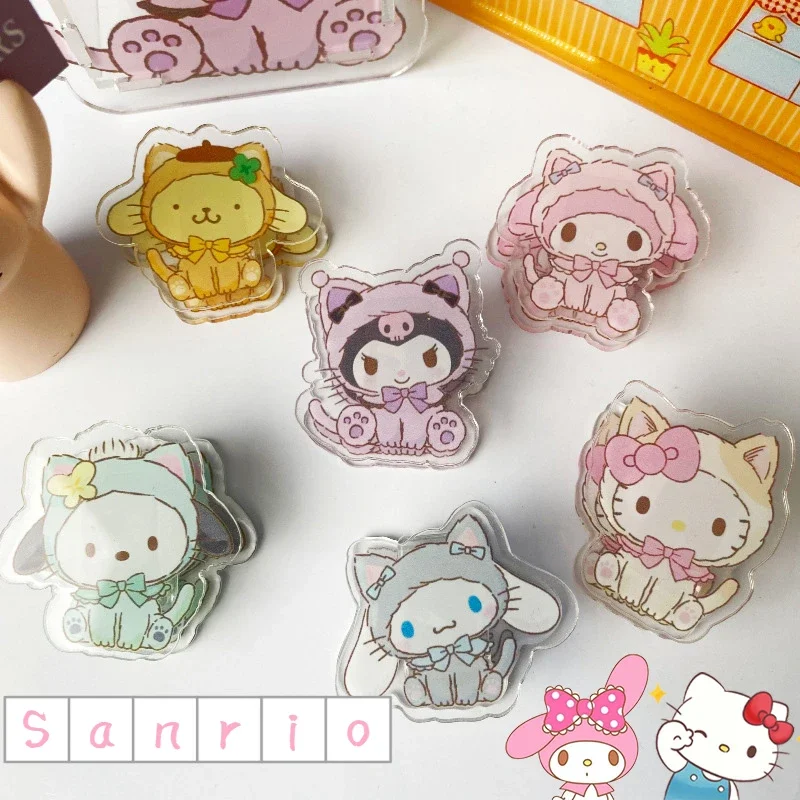 Sanrio, Hello Kitty Cinnamoroll Kuromi зажим двусторонние Мультяшные зажимы офисная папка для книг фотографий бумажные зажимы органайзер