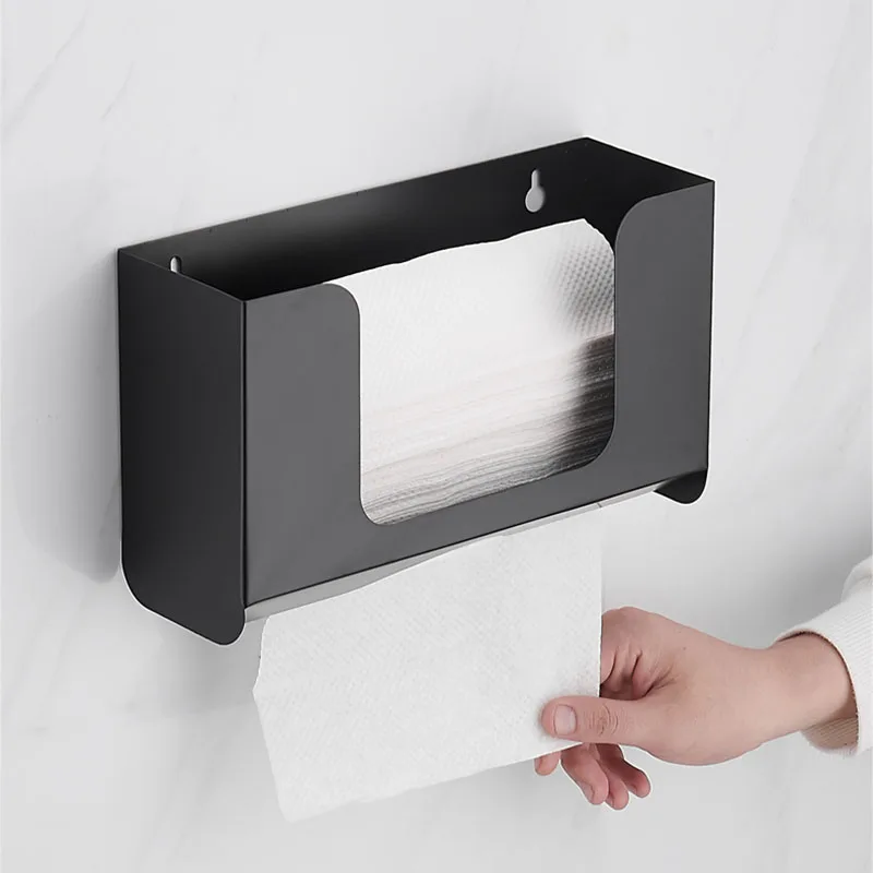 304 Stainless Steel Bathroom Paper Holder Hidden Tissue Box Public Toilet Hotel Square Paper Box Toilet Paper Holder