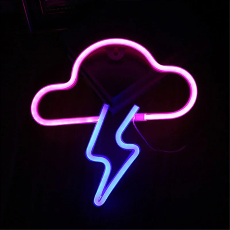 Lightning Cloud Led Neon Sign Light Art Wall Room Decor Neon Lights for Birthday Party Decorative Lamp Bedroom Night Light