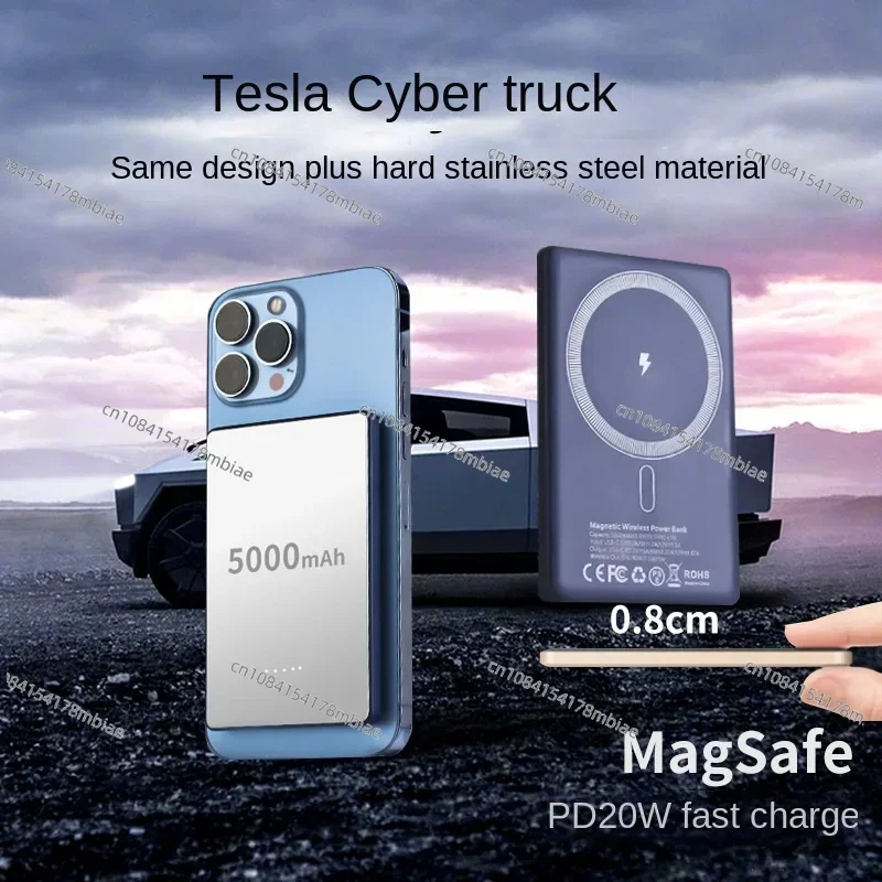 Magnetic Magnetic MagSafe Wireless Power Bank 5000 MA Pd20w Fast Charge Mobile Power Supply