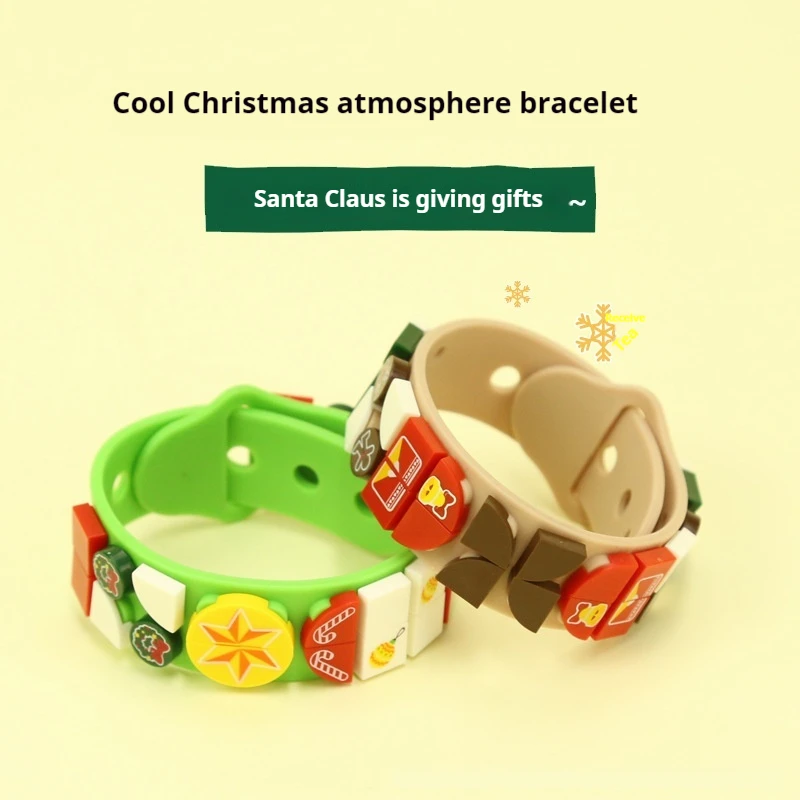 Christmas Gift DIY Christmas Fun Colorful Bracelet Small Particle Assembly Building Blocks Children Christmas Toy Gifts