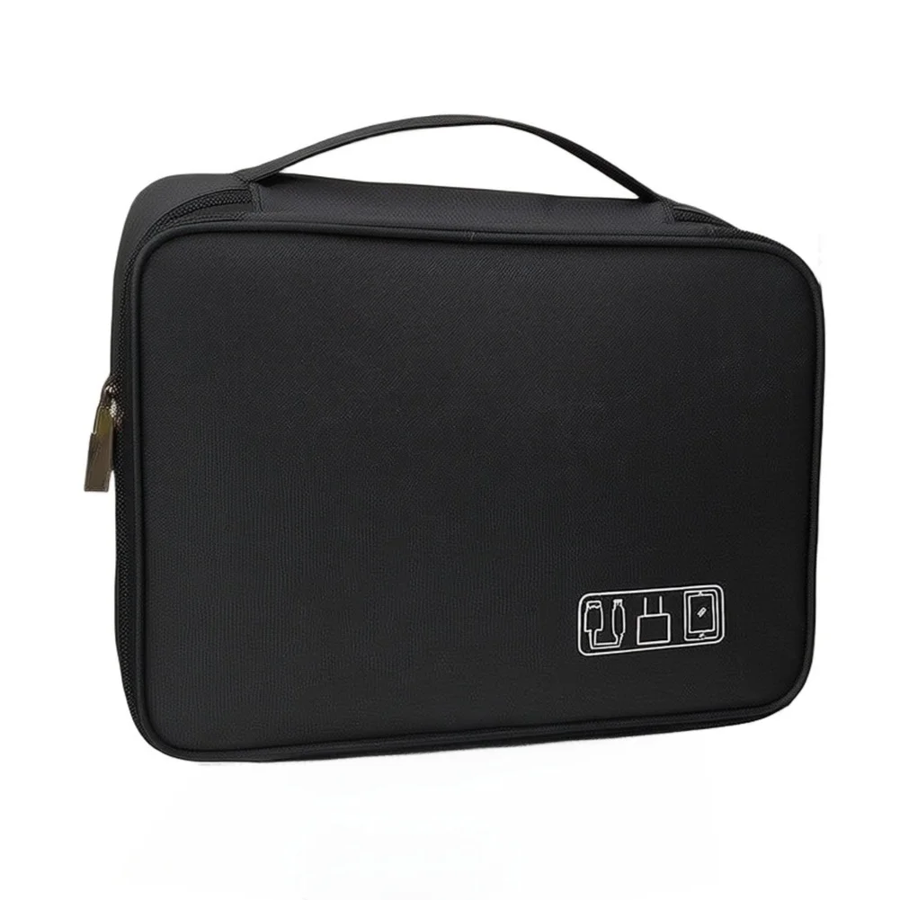 Compatible Referee Headset Organizer Bag Nylon Waterproof Case with Mesh Pockets and Removable Dividers for Travel Use