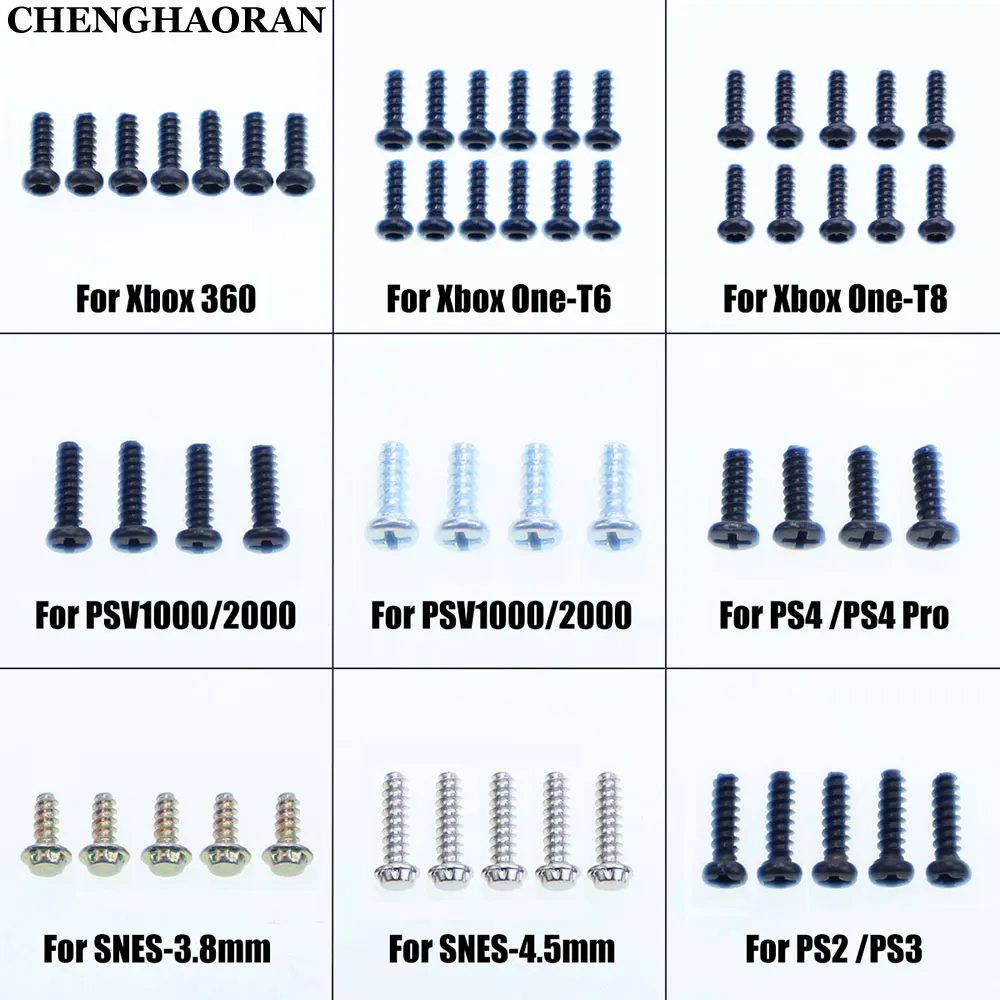 

For PS2 PS3 PS4 Pro Game Console Screw Set For PSV1000 PSV2000 Screws For Xbox One 360 For SNES 3.8mm 4.5mm Cartridge Screws