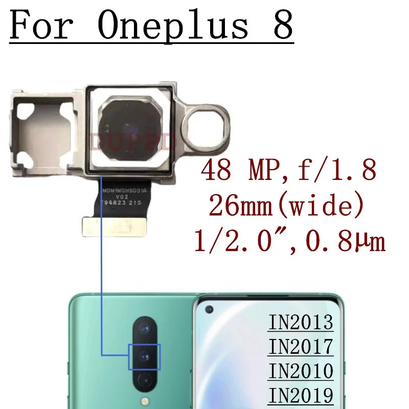 Original Rear Camera For OnePlus 8 IN2013, IN2017, IN2010, IN2019 Front Facing Back Wide Macro Ultrawide Camera Module Spare