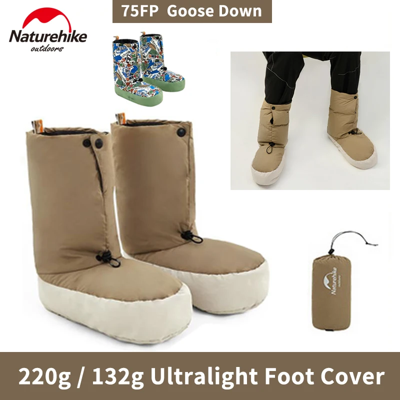 

Naturehike Winter 750FP Down Foot Cover Adults/Children Outdoor Waterproot Keep Warm Shoe Cover 40g Ultralight Antiskid Shoes