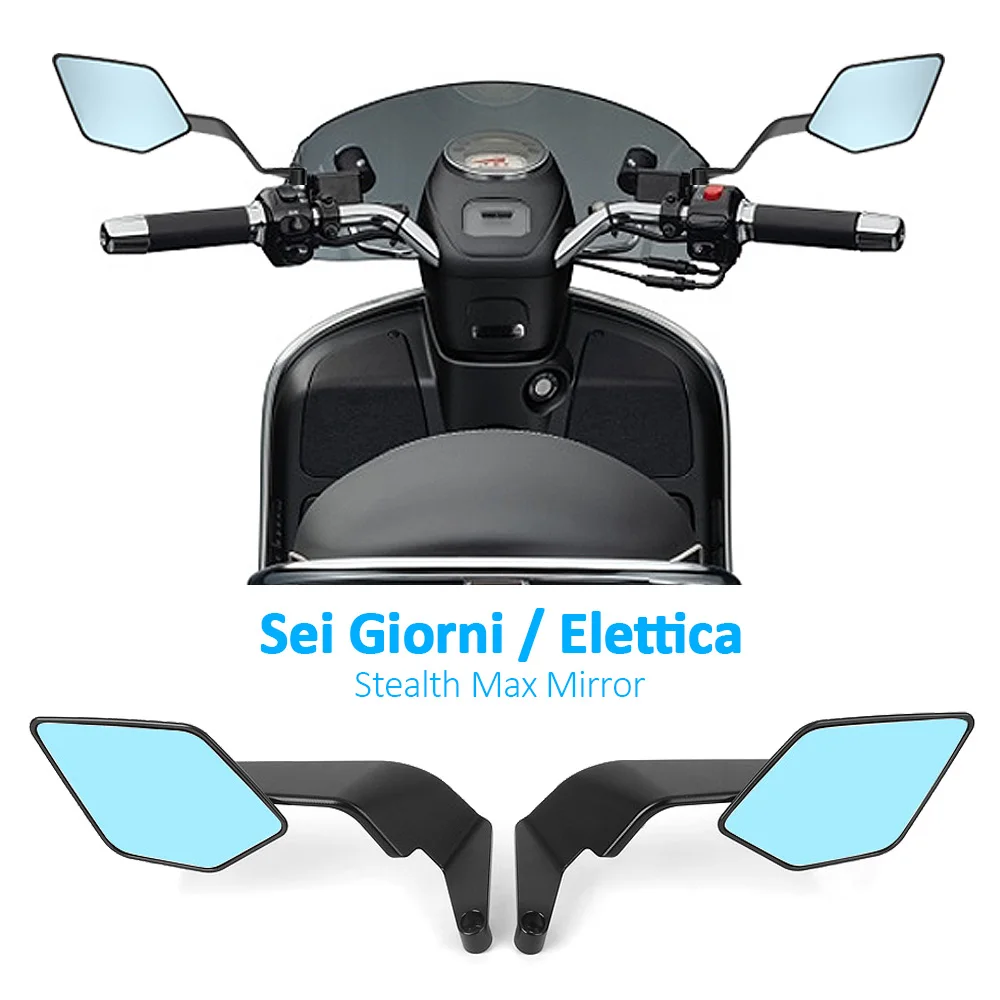 

Motorcycle Accessories Stealth Max Mirrors For Vespa Sei Giorni 2016-2022 Elettica 2018-2024 Sports Winglets Mirrors Kits