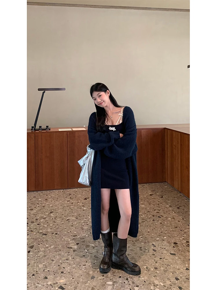 เสื้อคาร์ดิแกนถักนิตติ้งสีแดงสำหรับผู้หญิง ดีไซน์ทันสมัย สไตล์ลำลอง เหมาะสำหรับใส่ไปทำงาน