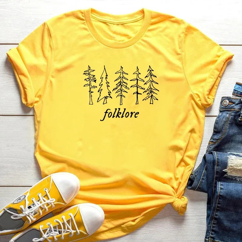 Folklore printed women t-shirts Music Albums T-shirt Folklore Inspired Tee Evermore Midnights Cute Aesthetic Tee Gift for Fans