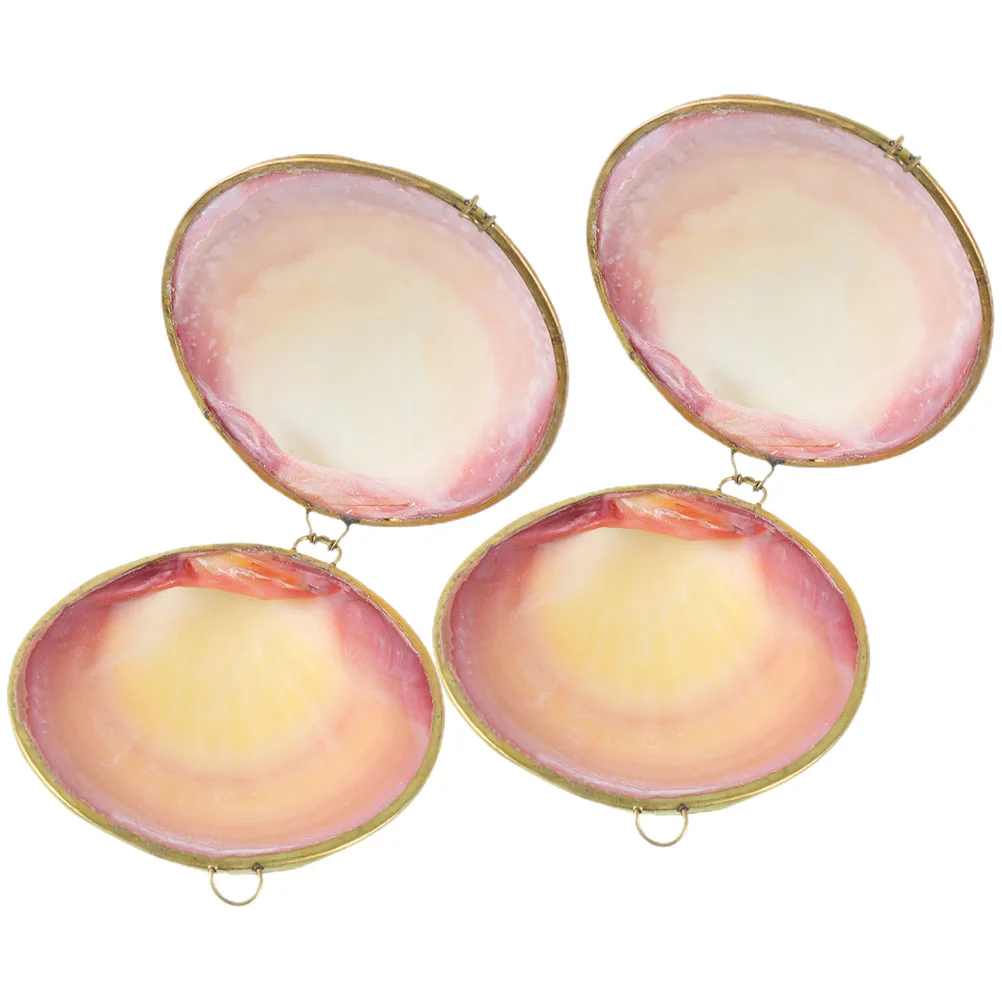 2 Pcs Shell Jewelry Box Delicate Dish Necklace Practical Small Candy Metal Ring Seashell Decorations Holder