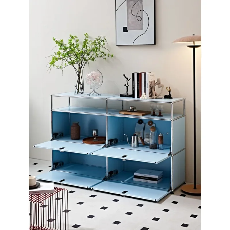 

Bauhaus modular cabinet blue sideboard modern simple TV cabinet display cabinet