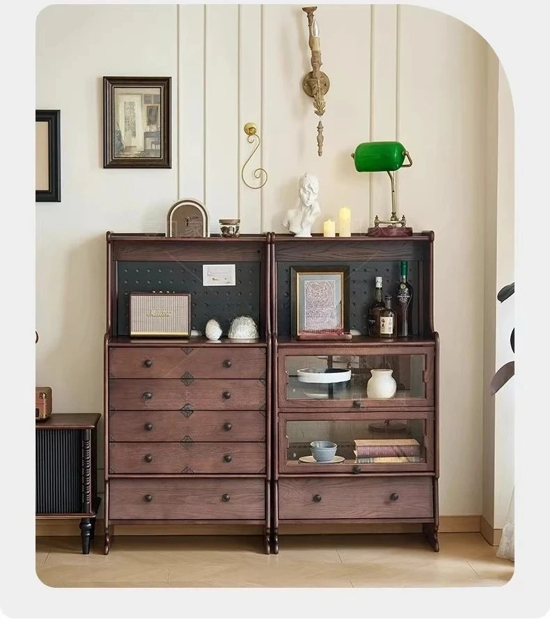 retro style floor-to-ceiling kangaroo module combination cabinet against the wall locker