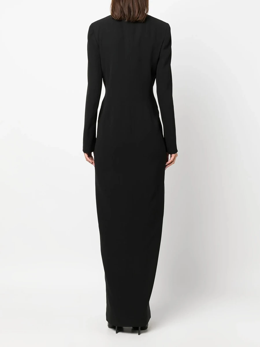 TWOTWINSTYLE الصلبة تقسم مزدوجة الصدر بليزرات طويلة للنساء التلبيب طويلة الأكمام تونك الحد الأدنى السترة الملابس النسائية جديد