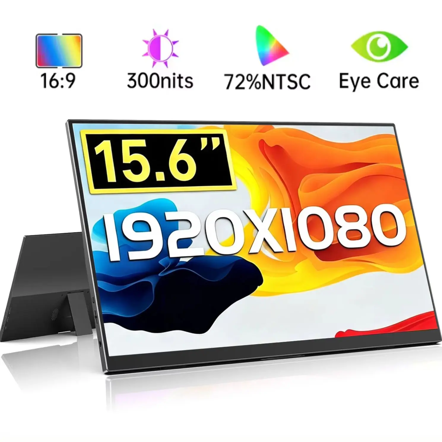 AHXJKA 15.6 Inch Portable Monitors 72%sRGB FHD IPS With Type-C Mini HDMI For Laptop Phone PS4/5 XBox Mac PS SWitch  Extender