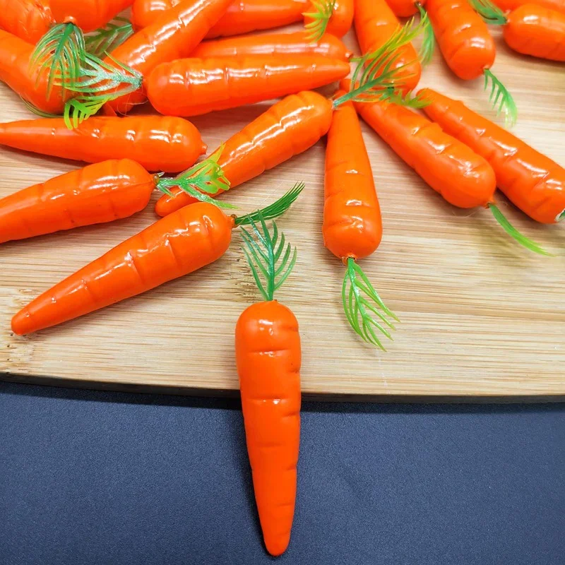 Lote de zanahoria Artificial de espuma de Pascua, suministro de decoración de verduras, regalo para niños, adorno Artificial para fiesta en casa