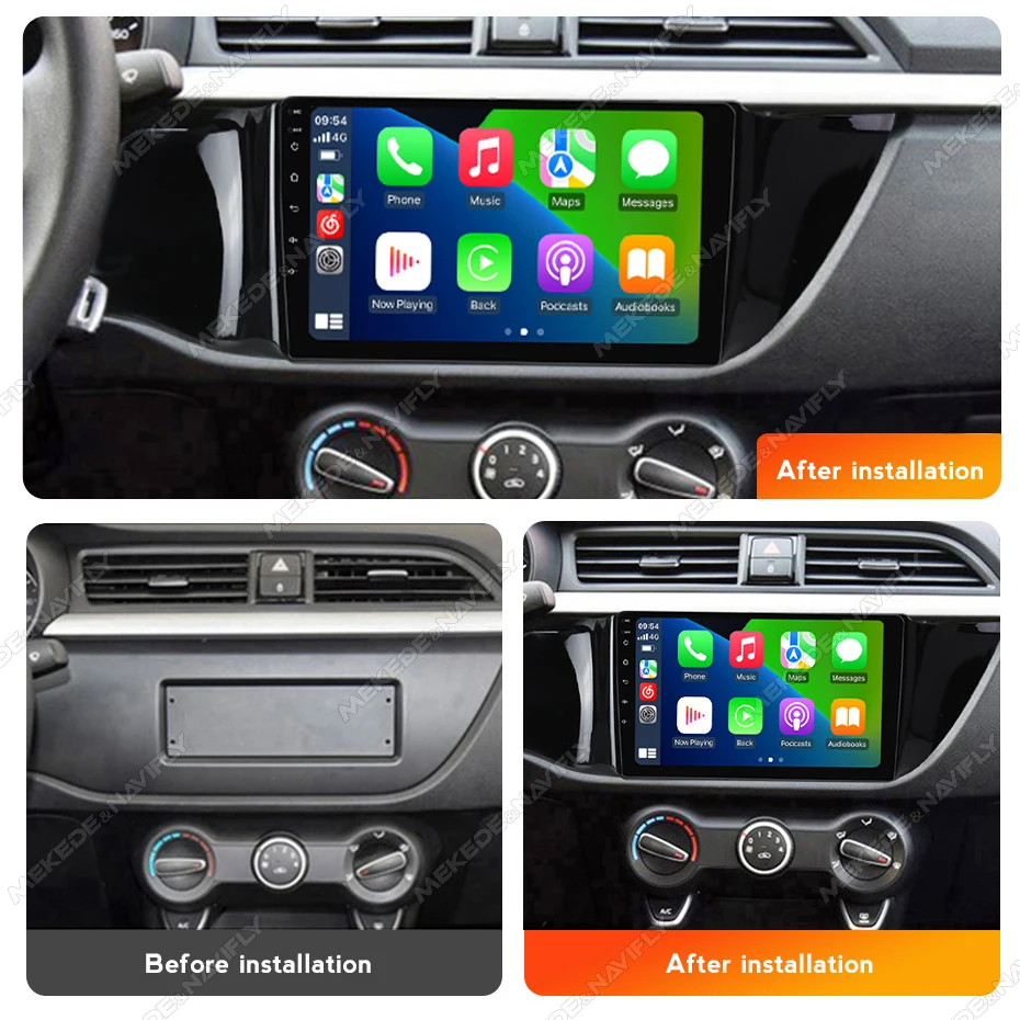 Android 14 Car Radio Carplay For Kia K2 Rio 4 2017 2018 2019  WIFI Android-Auto Navigation GPS Multimedia Player Stereo