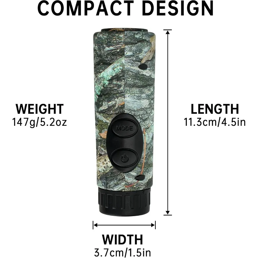 Laser Golf and Hunting Rangefinder with 1000 1200 Yards Range 6X Magnification for UltraClear View Light