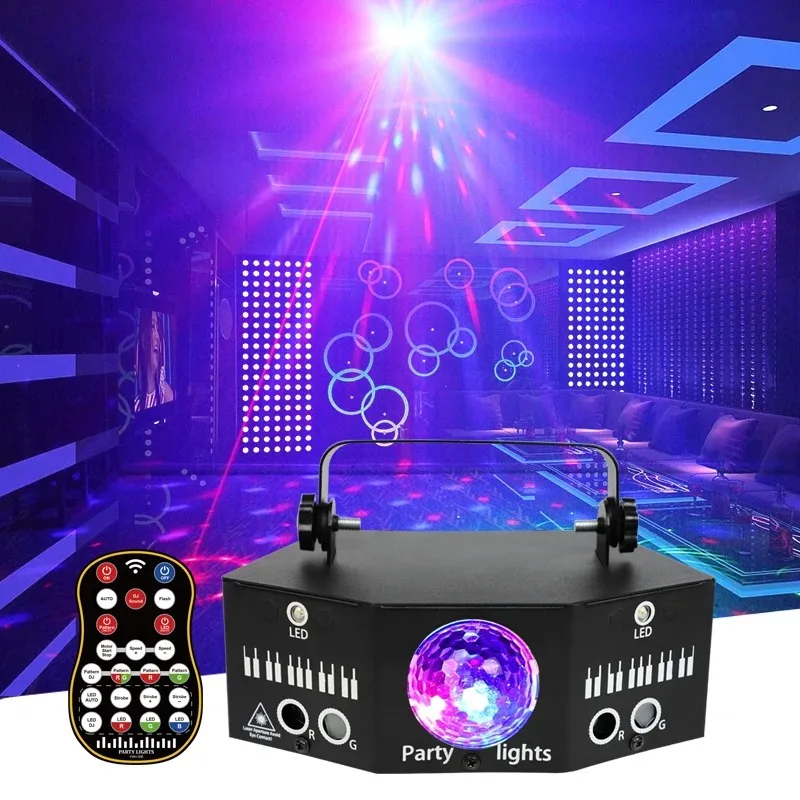 New 6 Eyes Stage Dj Disco Lamp Dmx Projector Sound Activated Parti Lights Laser Party Light for Nightclub Bar Christmas Lighting