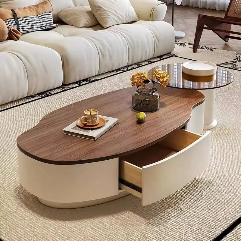 Modern simple special-shaped mango coffee table living room solid wood coffee table high-end light luxury high-end sense of