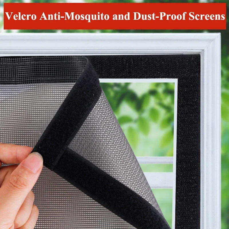 pgraded zipper mesh window screen anti-mosquito anti-bird anti-cat magic self-adhesive screen mosquito nets for window