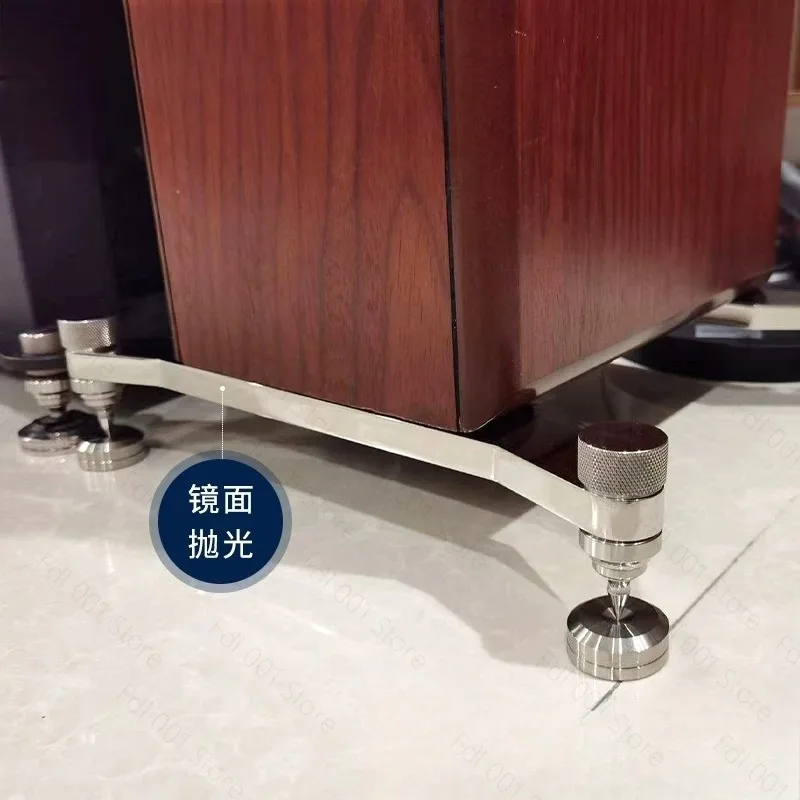Stainless Steel Speaker Base Feet Stand Floor Standing Audio Extension Support Bracket with Shock Absorbing Spikes