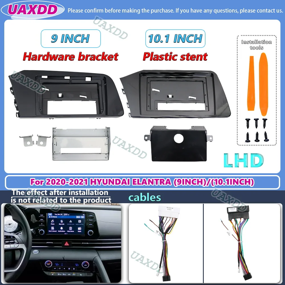 Autoradio Prada 9inch Cadre Carte Installation GPS Regulateur Lecteur For Hyundai Elantra LHD 2020-2021 2Din Car Interior Stereo