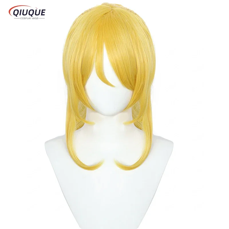 Anime LoveLive! Love Live Eli Ayase Cosplay Wig Golden With Ponytail Heat Resistant Synthetic Hair Halloween Wigs   Wig Cap