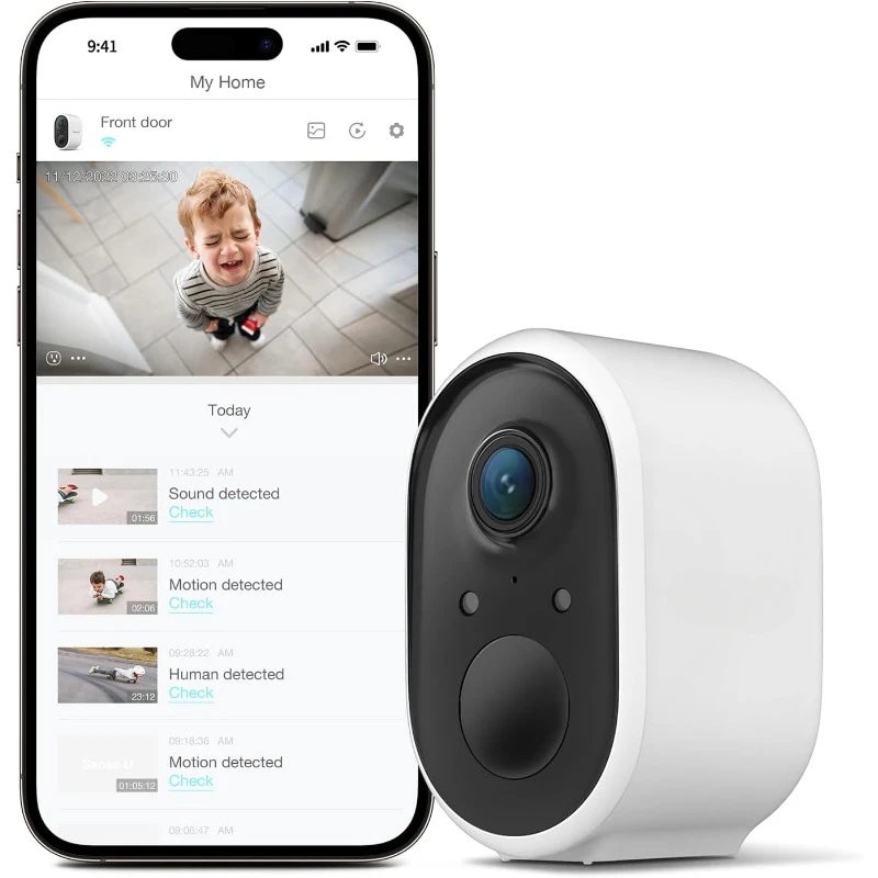 Security Smart Baby Camera for Outdoor or Indoor, HD Smart Monitor for Baby, Pet, Human, with Night Vision, PIR Motion Detection